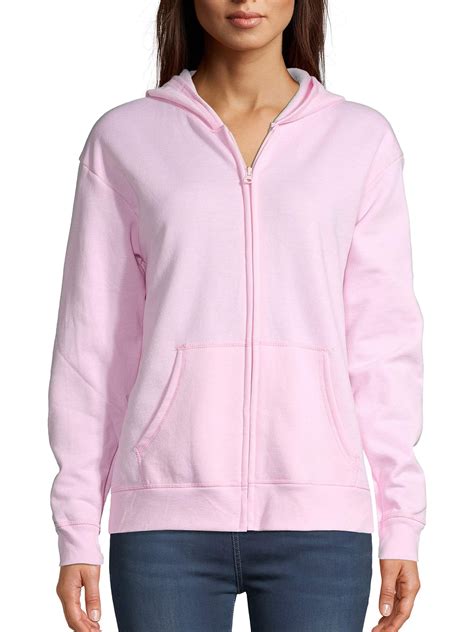 store womens ecosmart full zip hoodie sweatshirt pink size small