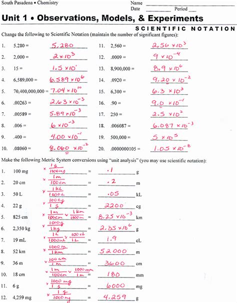 scientific notation worksheet answer key chessmuseum template library