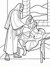 Jesus Coloring Heals Sick Clipart Pages Library Curing Colouring People sketch template