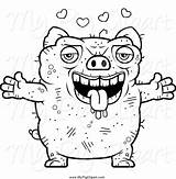 Ugly Pig Clipart Amorous Swine Thoman Cory 1541 sketch template
