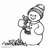 Coloring Snowman Pages Seasons Printable Weather sketch template