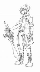 Noctis Dissidia Sketch Lineart Deviantart Drawings sketch template
