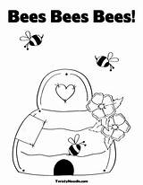 Coloring Pages Bee Beehive Sheets sketch template