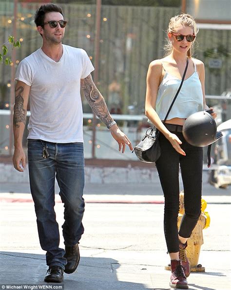 adam levine takes girlfriend behati prinsloo for a spin on