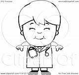 Clipart Veterinarian Doctor Boy Happy Cartoon Cory Thoman Outlined Coloring Vector 2021 sketch template