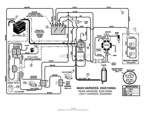 wiring diagram   murray riding lawn mower shane wired