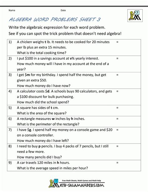writing equations  word problems worksheet db excelcom