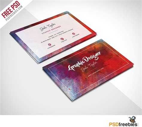 abstract business card psd template   psd