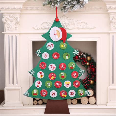 felt countdown  christmas advent calendar xmas tree gift wall hanging decorations alexnldcom