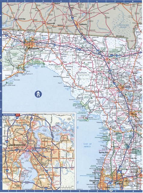 map  florida northernfree highway road map fl  cities towns counties