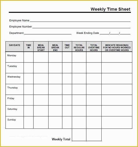 printable bi weekly timesheet template  blank timesheet template