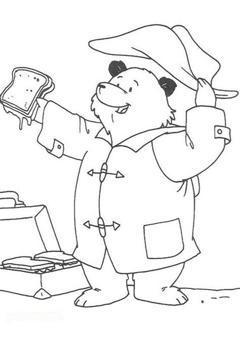 paddington bear open  lunch coloring page color luna
