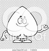 Waving Mascot Spade Outlined Cory Thoman sketch template