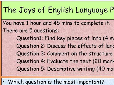 aqa english language paper  question  practice activities teaching