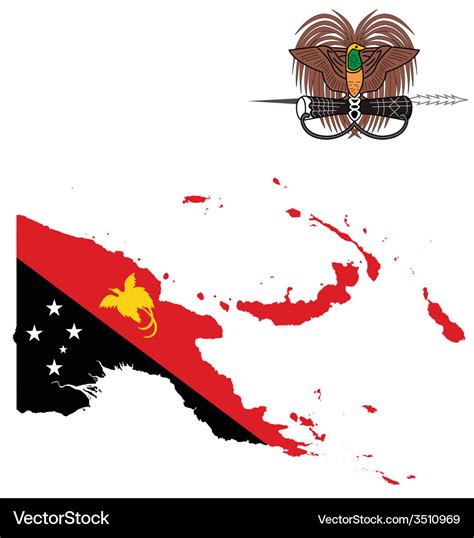 papua  guinea flag royalty  vector image