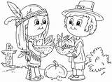 Coloring Thanksgiving Native American Pages Kids Printable Print Size sketch template