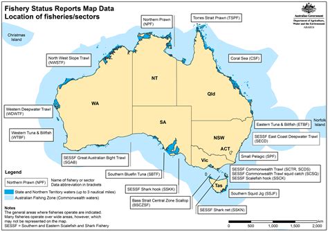 fishery status reports map data daff