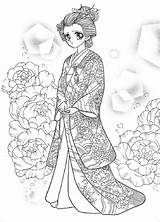 Coloring Pages Anime Manga Drawings Coloriage Dame Color Adult Cute Choose Board sketch template