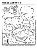 Colouring Cook Educational Kindergarten Implication Drawing sketch template