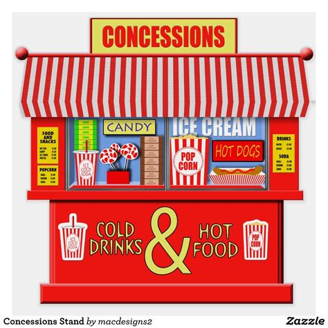 concessions stand sticker zazzle concession stand popcorn stand