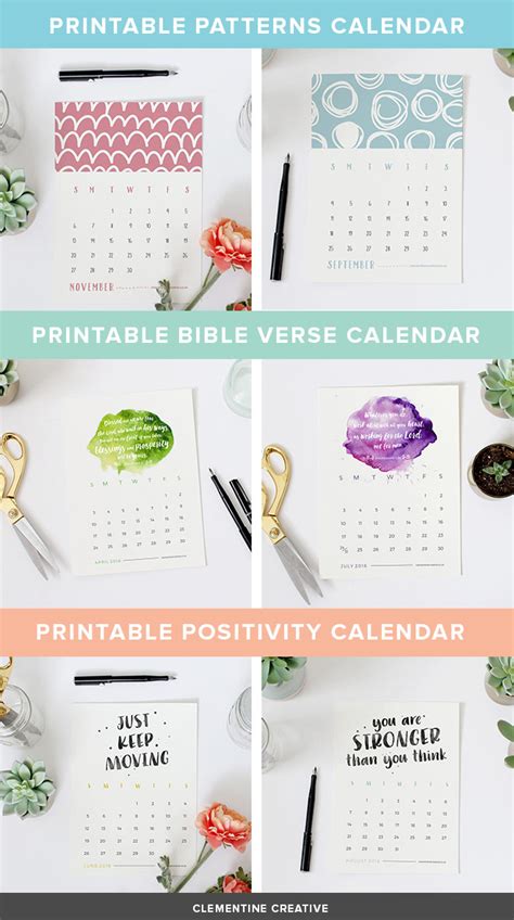 free printable 2016 calendar by clementine creative
