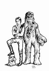 Han Chewbacca Chewie Insertion sketch template