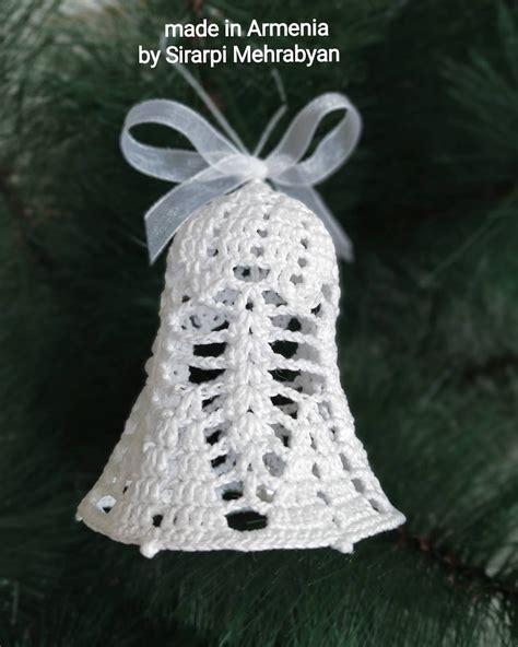 crochet bell pattern  christmas ornament  year gift etsy