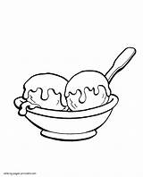 Ice Cream Coloring Pages Sundae Printable Food sketch template