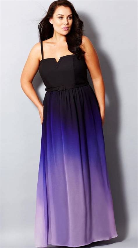 purple maxi dress plus size pluslook eu collection