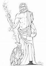 Zeus Gods Ausmalbilder Dieux Chatzoudis Elias Grecs Pagan Coloriage Titans Hades Mythology sketch template