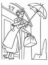 Poppins Mary Coloring Pages Umbrella Printable Worksheets Azcoloring Via sketch template