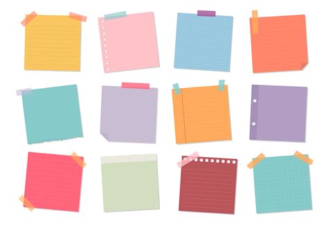 collection  sticky note illustrations   vectors