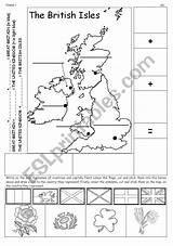 Isles British Flags Map Emblems Preview Worksheet sketch template