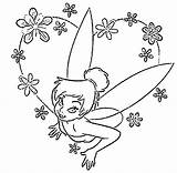 Coloring Pages Tinkerbell Disney sketch template