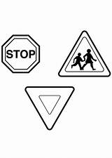 Coloring Traffic Signs sketch template