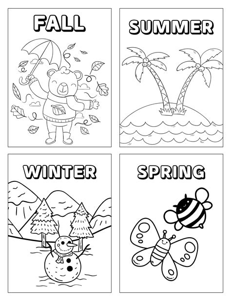 seasons coloring page