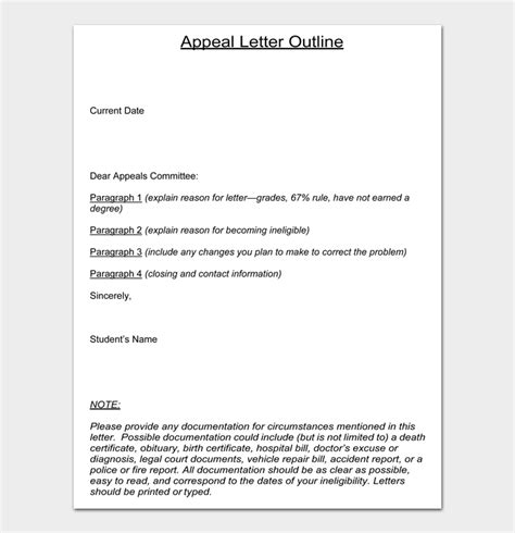 appeal letter templates financial aid employment college