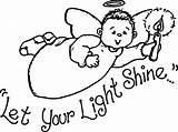 Coloring Angel Shine Light Wecoloringpage sketch template