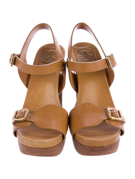 tory burch leather platform sandals shoes wto  realreal