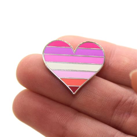 pride lgbtq gay lesbian flag heart enamel pin compoco