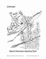 Mountain Coloring Park Rocky National Colorado Printables Estes Pages Mountains Choose Board Parks Kindergarten sketch template