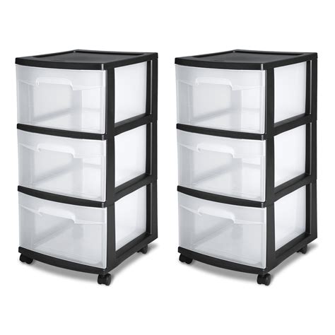drawer organizer cart black plastic craft storage container rolling set   ebay
