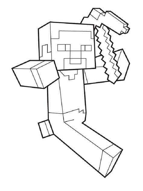 minecraft steve coloring pages coloring home