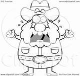 Cartoon Chubby Prospector Freaking Miner Vector Clipart Thoman Cory Outlined Coloring sketch template