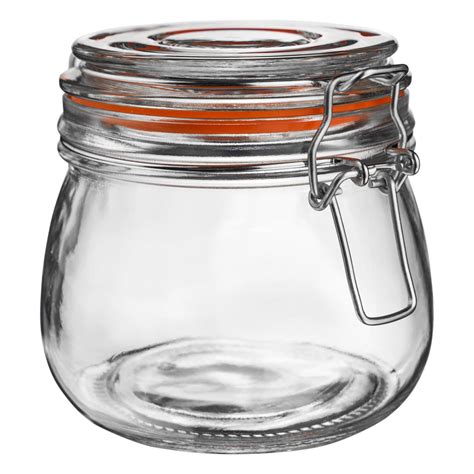 glass storage food preserve preserving clip top airtight jar ml   ebay