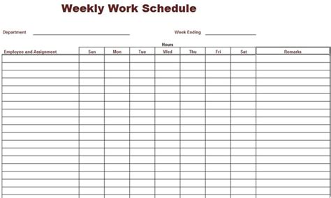 pin employee weekly work schedule template on pinterest daily