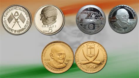 Celebrating 150th Birth Anniversary Of Mahatma Gandhi With Coins