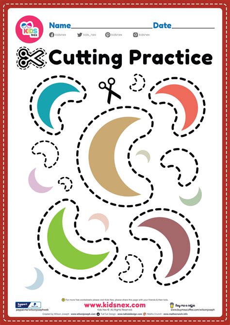 kids cutting practice  printable   preschool kid