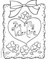 Valentine Coloring Valentines Pages Cards Colouring Printable Color Card Happy Hearts Sheets Sheet Kid Heart Template Clipart Print Clip Library sketch template