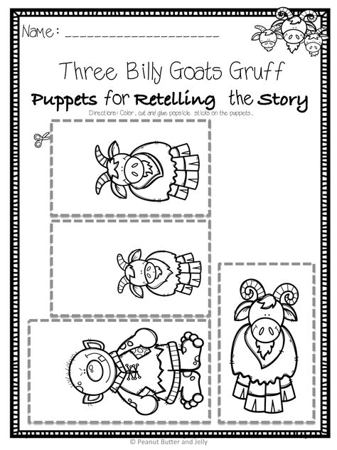 printable   billy goats gruff story printable